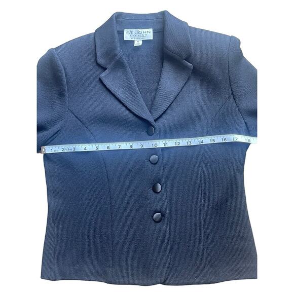 ST JOHN Evening Black Santana Knit Formal Jacket Women’s Size 6 Pristine - Picture 7 of 9